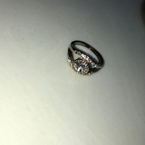 Silver diamond ring
